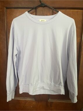 Pact Women’s Light Lavender Crewneck Key Hole Activewear Sweatshirt Small